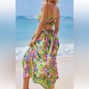 Cupsche Floral Maxi Dress, size XL, NWOT